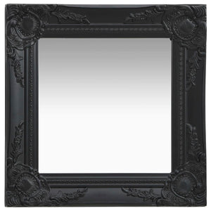 NNEVL Wall Mirror Baroque Style 40x40 cm Black