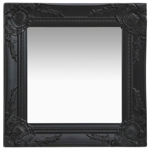 NNEVL Wall Mirror Baroque Style 40x40 cm Black