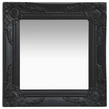 NNEVL Wall Mirror Baroque Style 40x40 cm Black