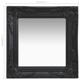 NNEVL Wall Mirror Baroque Style 40x40 cm Black