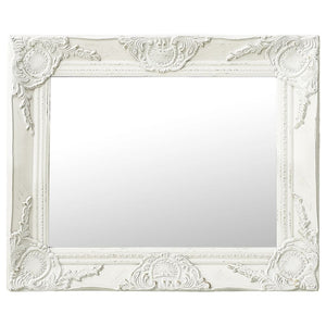 NNEVL Wall Mirror Baroque Style 50x40 cm White