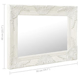 NNEVL Wall Mirror Baroque Style 50x40 cm White