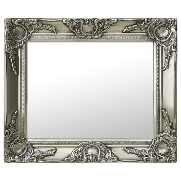 NNEVL Wall Mirror Baroque Style 50x40 cm Silver