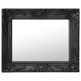 NNEVL Wall Mirror Baroque Style 50x40 cm Black