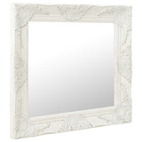 NNEVL Wall Mirror Baroque Style 50x50 cm White