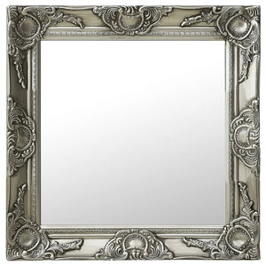 NNEVL Wall Mirror Baroque Style 50x50 cm Silver
