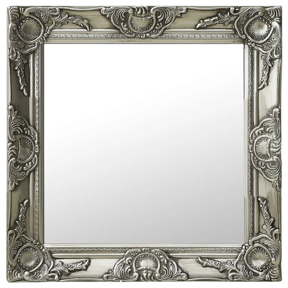 NNEVL Wall Mirror Baroque Style 50x50 cm Silver