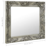 NNEVL Wall Mirror Baroque Style 50x50 cm Silver