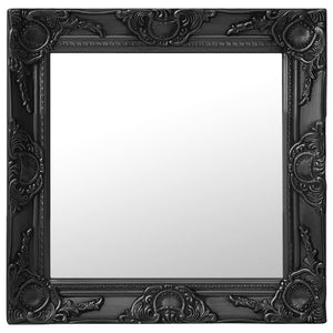 NNEVL Wall Mirror Baroque Style 50x50 cm Black