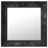 NNEVL Wall Mirror Baroque Style 50x50 cm Black