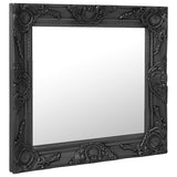 NNEVL Wall Mirror Baroque Style 50x50 cm Black