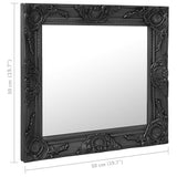 NNEVL Wall Mirror Baroque Style 50x50 cm Black