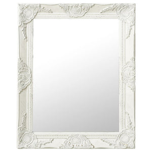 NNEVL Wall Mirror Baroque Style 50x60 cm White
