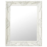 NNEVL Wall Mirror Baroque Style 50x60 cm White
