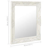 NNEVL Wall Mirror Baroque Style 50x60 cm White