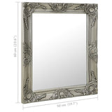 NNEVL Wall Mirror Baroque Style 50x60 cm Silver