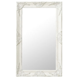 NNEVL Wall Mirror Baroque Style 50x80 cm White