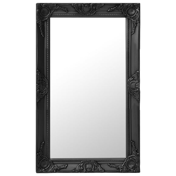 NNEVL Wall Mirror Baroque Style 50x80 cm Black