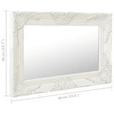 NNEVL Wall Mirror Baroque Style 60x40 cm White