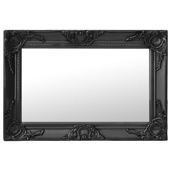 NNEVL Wall Mirror Baroque Style 60x40 cm Black