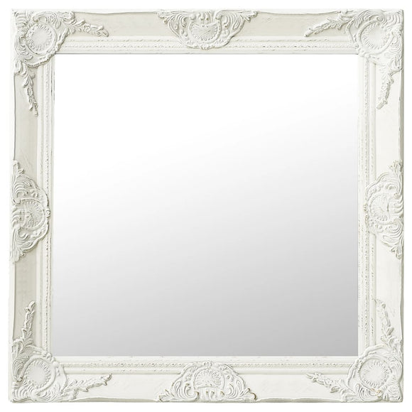 NNEVL Wall Mirror Baroque Style 60x60 cm White