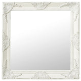 NNEVL Wall Mirror Baroque Style 60x60 cm White