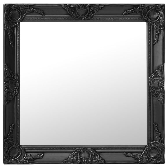 NNEVL Wall Mirror Baroque Style 60x60 cm Black
