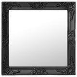 NNEVL Wall Mirror Baroque Style 60x60 cm Black