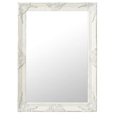 NNEVL Wall Mirror Baroque Style 60x80 cm White