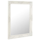 NNEVL Wall Mirror Baroque Style 60x80 cm White