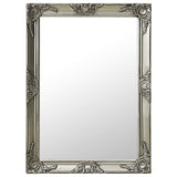 NNEVL Wall Mirror Baroque Style 60x80 cm Silver
