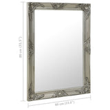 NNEVL Wall Mirror Baroque Style 60x80 cm Silver