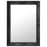 NNEVL Wall Mirror Baroque Style 60x80 cm Black