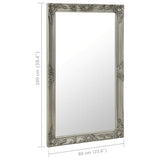 NNEVL Wall Mirror Baroque Style 60x100 cm Silver