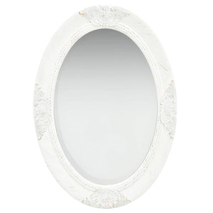 NNEVL Wall Mirror Baroque Style 50x70 cm White