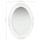 NNEVL Wall Mirror Baroque Style 50x70 cm White