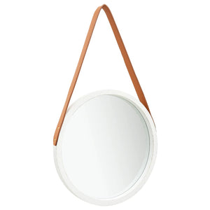 NNEVL Wall Mirror with Strap 40 cm White