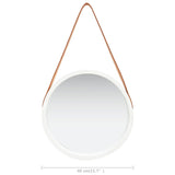 NNEVL Wall Mirror with Strap 40 cm White
