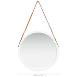NNEVL Wall Mirror with Strap 50 cm White