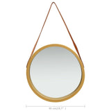 NNEVL Wall Mirror with Strap 50 cm Gold