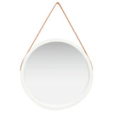 NNEVL Wall Mirror with Strap 60 cm White