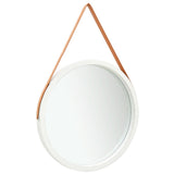 NNEVL Wall Mirror with Strap 60 cm White