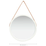 NNEVL Wall Mirror with Strap 60 cm White