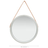 NNEVL Wall Mirror with Strap 60 cm Silver