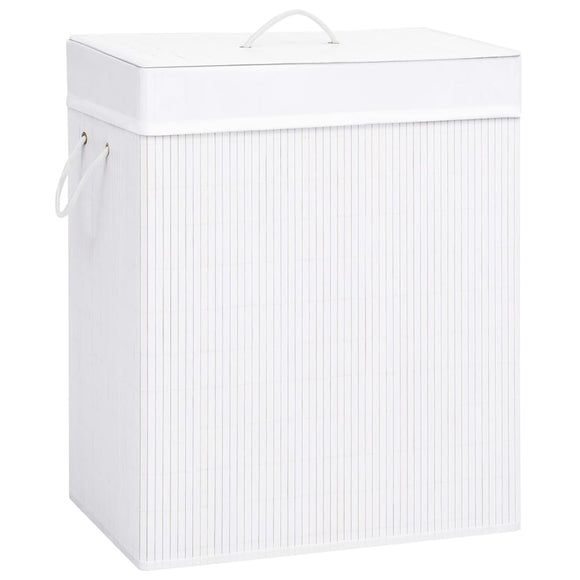 NNEVL Bamboo Laundry Basket White 100 L
