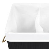 NNEVL Bamboo Laundry Basket Black 72 L