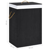 NNEVL Bamboo Laundry Basket Black 72 L