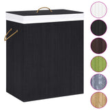 NNEVL Bamboo Laundry Basket Black 100 L