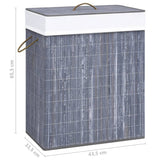 NNEVL Bamboo Laundry Basket Grey 83 L