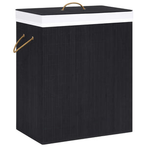 NNEVL Bamboo Laundry Basket Black 83 L